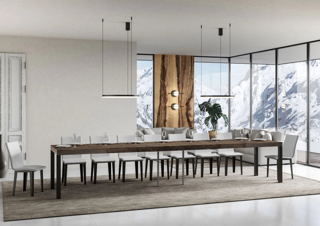 Tavolo allungabile 90x140/400 cm EveryX Premium noce telaio Antracite