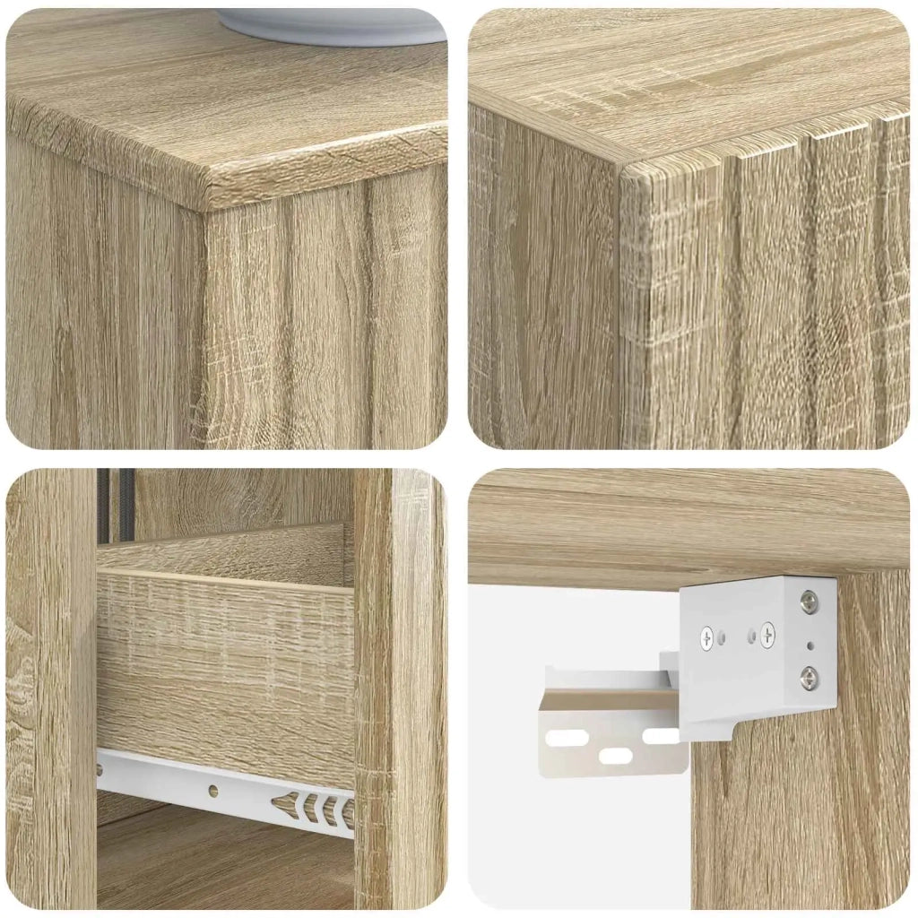 Set di mobili per il bagno 3 pz Rovere Sonoma 3406085