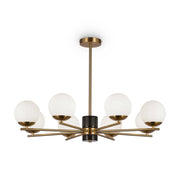 Maytoni Lampadario moderno Marble 8 luci E27 ottone metallo vetro