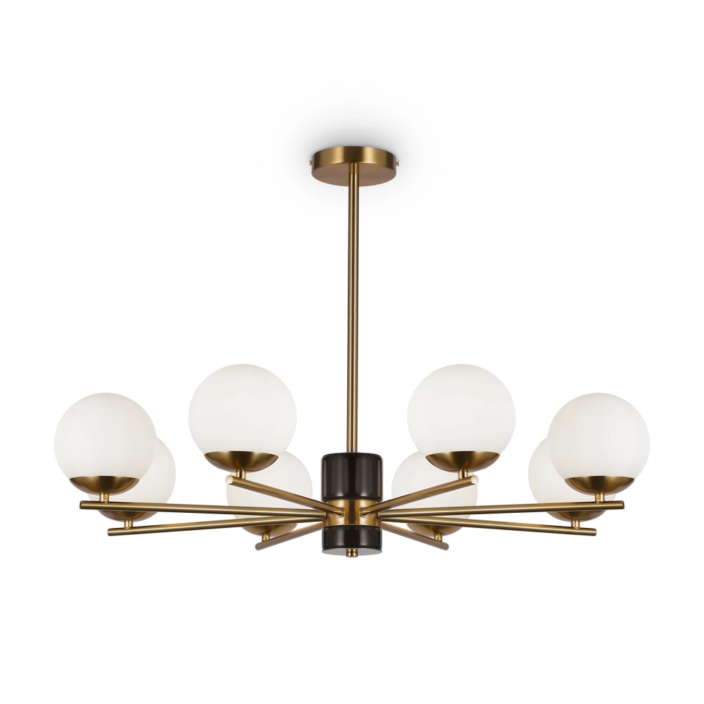 Maytoni Lampadario moderno Marble 8 luci E27 ottone metallo vetro