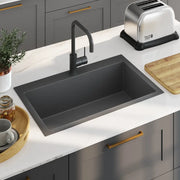 Lavello da Cucina Lavorato a Mano Nero Acciaio Inox