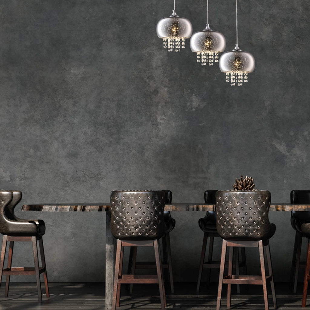 Lampadario cristallo a anelli Milagro Starlight 3xE14 cromato