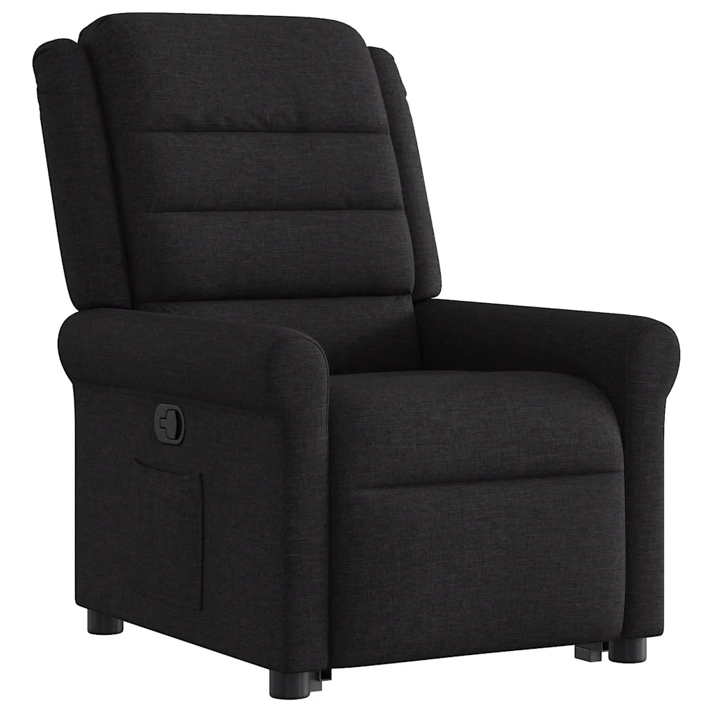 Poltrona Alzapersona Reclinabile Nera in Tessuto 3303316