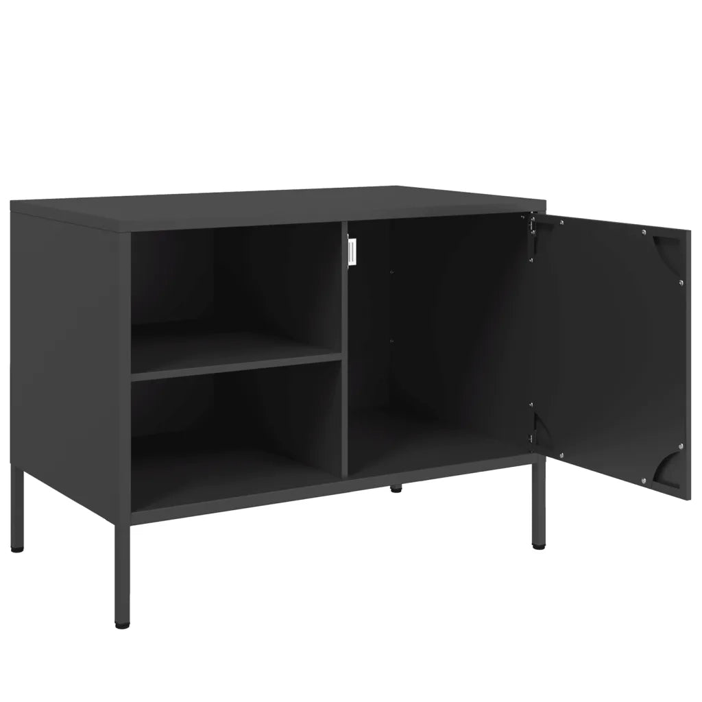 Mobili TV 2pz | Armadietto TV | Mobile Porta TV Neri 68x39x50,5 cm in Acciaio