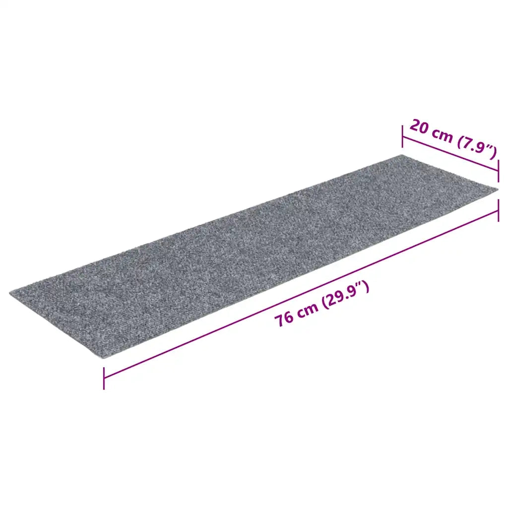 Tappetini per Scale Autoadesivi 30 pz Grigio Chiaro 76x20 cm