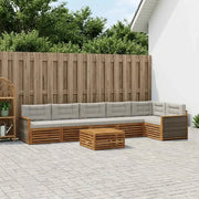 Set di divani da esterno 7 pcs Naturale e Grigio Chiaro