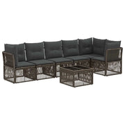 Set Divano da Giardino 7 pcs Grigio polyrattan 3434225