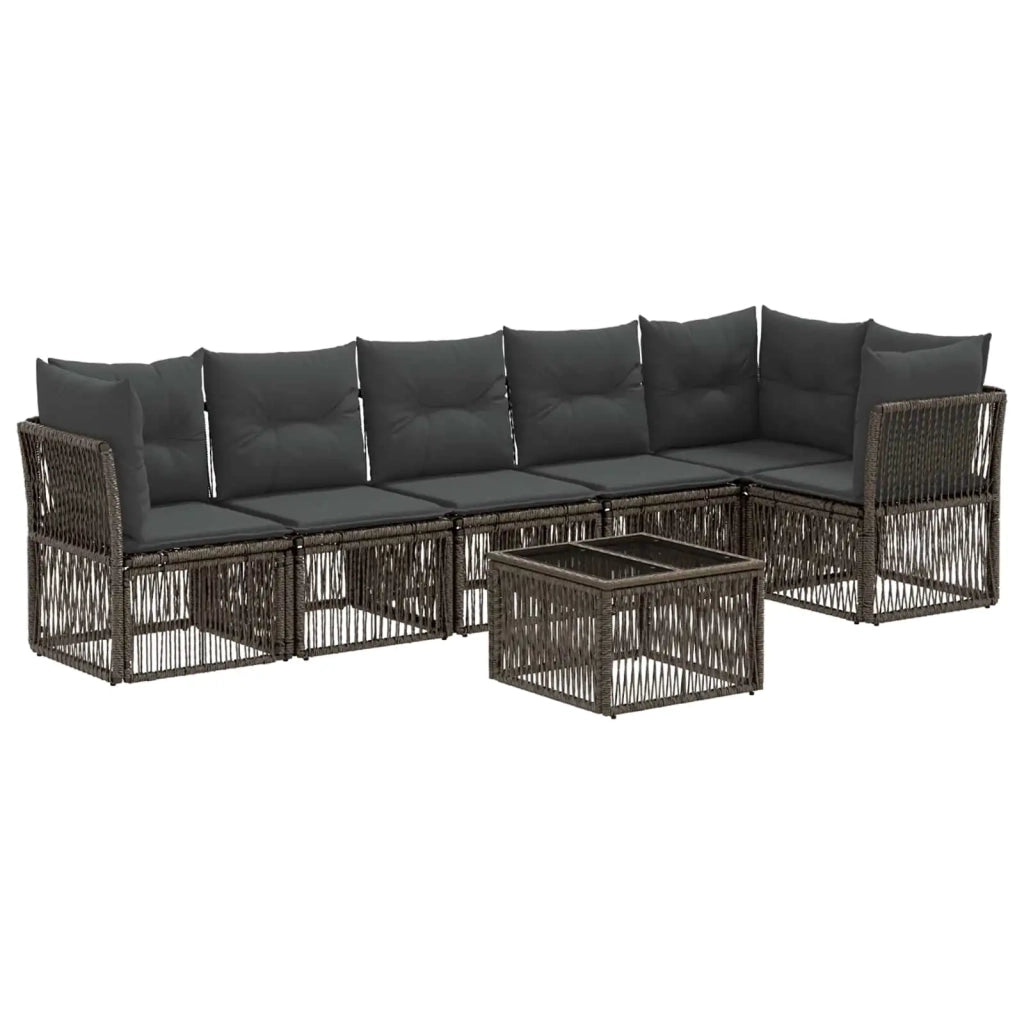 Set Divano da Giardino 7 pcs Grigio polyrattan 3434225