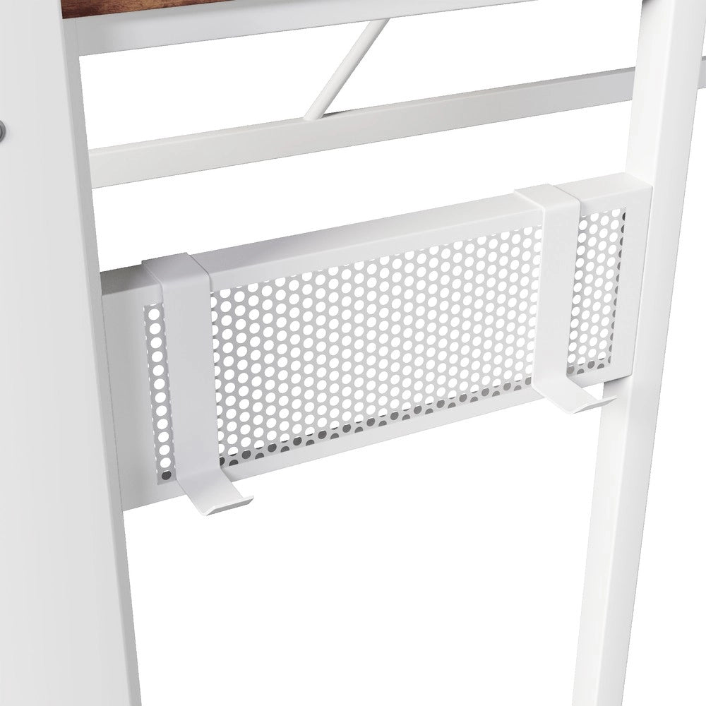 Letto a Soppalco con Scrivania e LED ¨C Xylo ¨C Struttura Metallo Bianco 90x200