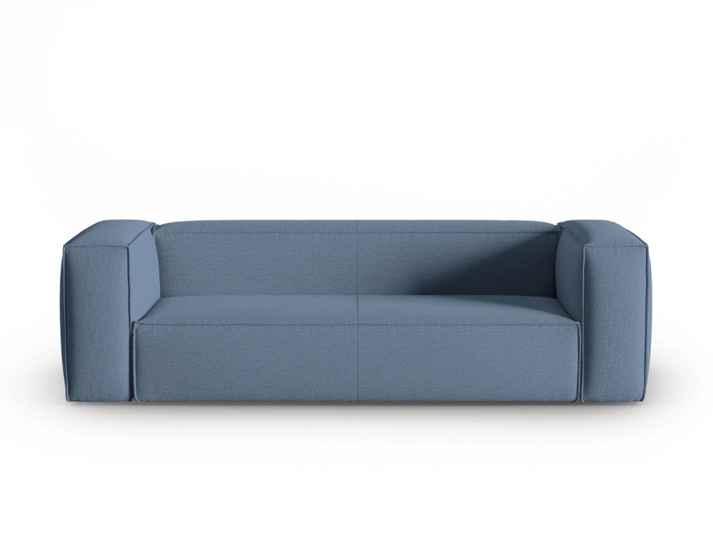 Cosmopolitan Design - Divano "Mackay" 4 posti in velluto strutturato jeans blu 