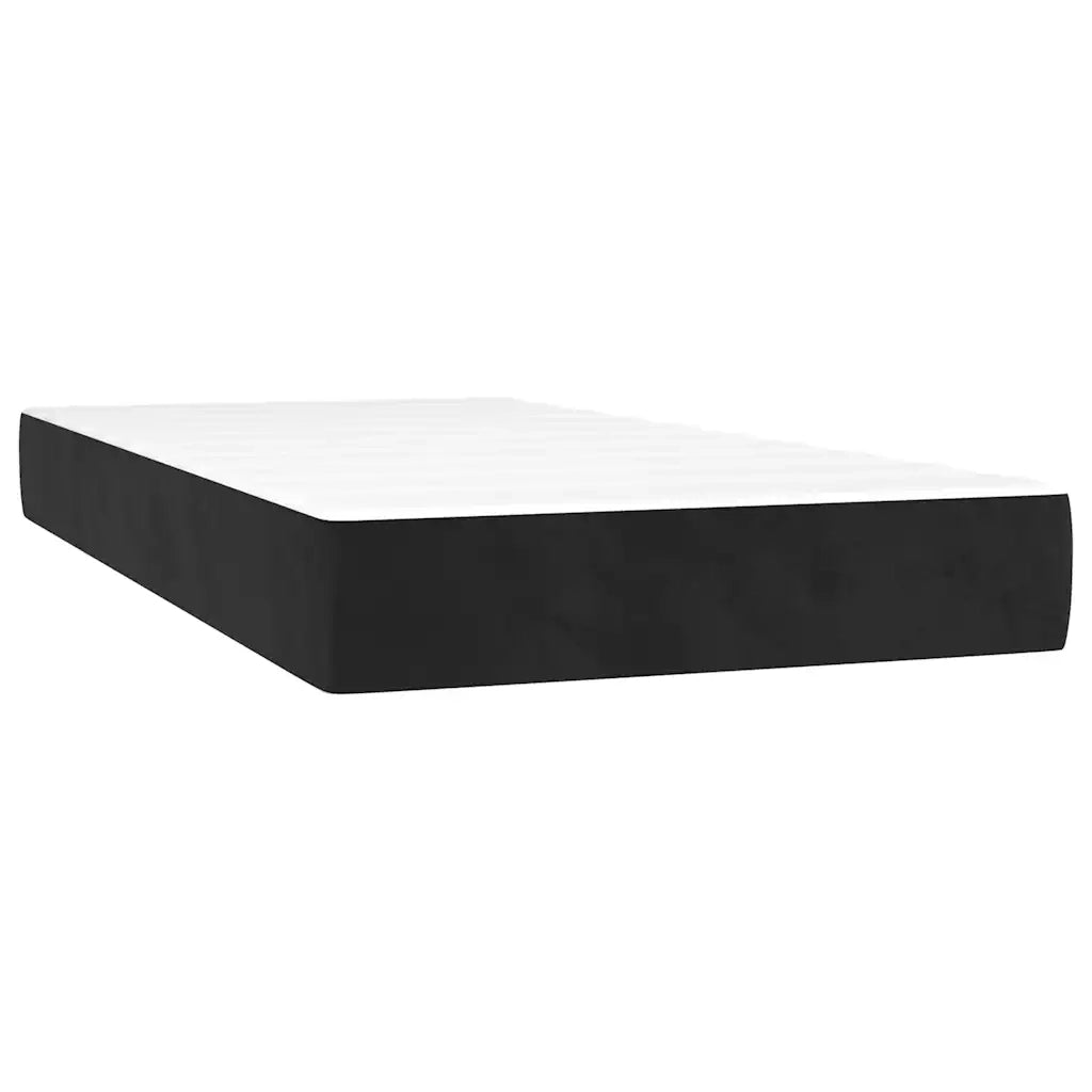 Materasso a Molle Insacchettate-Materasso per letto Nero 100x210x20 cm in Velluto