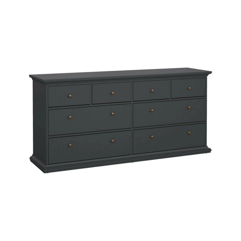 Cassettiera Asiagela, Settimino multiuso, Comò camera da letto, Mobile con cassetti, 183x49 h87 cm, Grigio