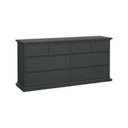 Cassettiera Asiagela, Settimino multiuso, Comò camera da letto, Mobile con cassetti, 183x49 h87 cm, Grigio