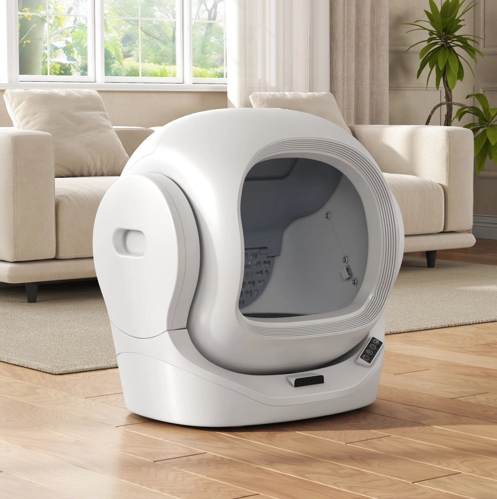 Lettiera automatica intelligente per gatti con controllo da app; 68L; bianco