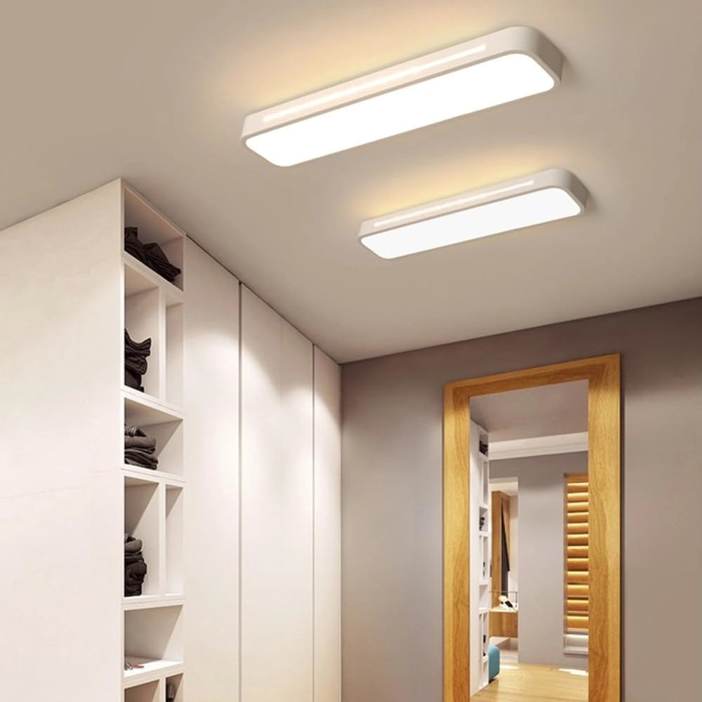 Trade Shop - Plafoniera Led 16w Moderno Bianco Soffitto Rettangolare Striscia Luce 4000k 50170 -