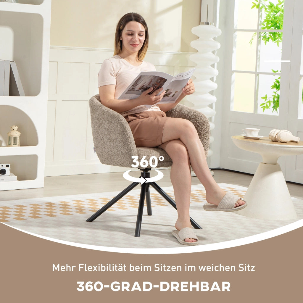 Poltrona girevole imbottita ¨C zephmum ¨C beige chiaro