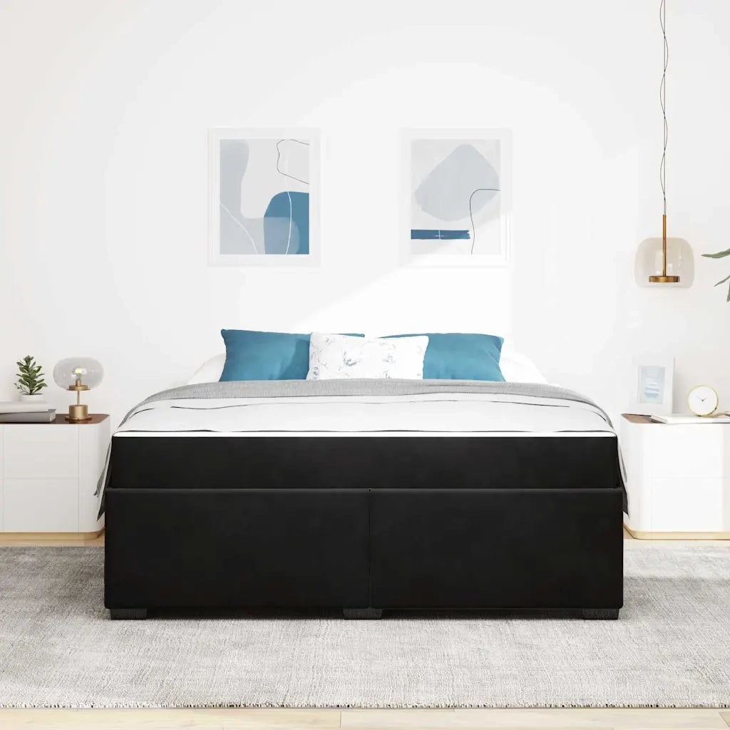 Struttura del letto con materasso Nero 180 x 200 cm Tessuto 3399304
