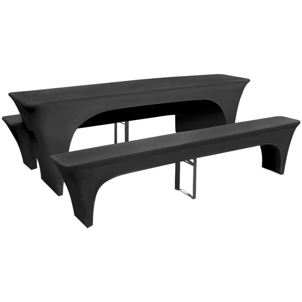 Copertura per Tavolo da Birreria/Panchine Elasticizzata Tre Pezzi Antracite cod mxl 50337