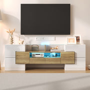 Mobile TV elegante - Xylo - 145cm bianco LED vetro