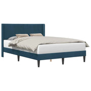 Letto matrimoniale | Letto per adulti | Struttura del letto con testiera Blu 140 x 190 cm Velluto