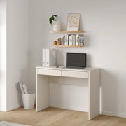 Acero, Scrivania 2 Cassetti, 100x40x77h cm Beige Cashmere