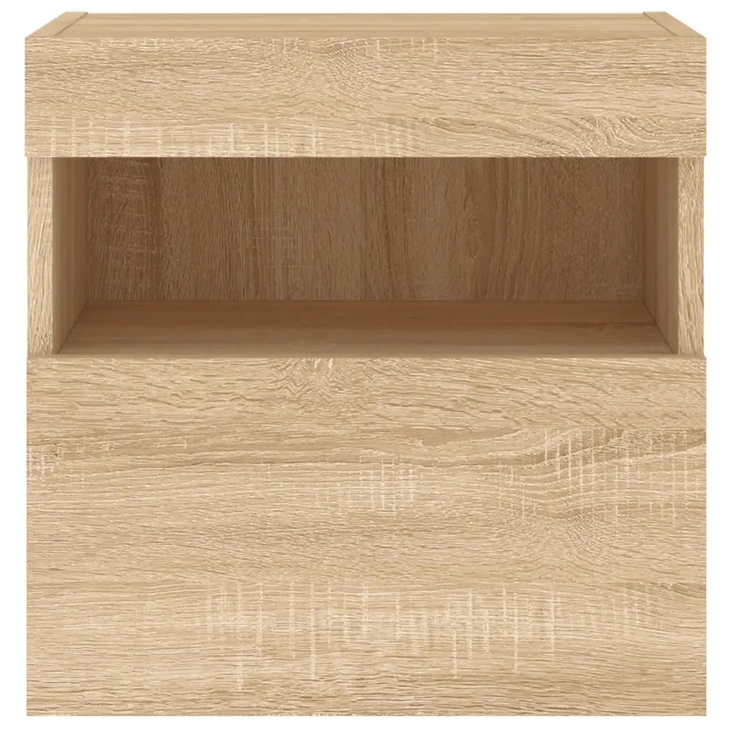 Mobili TV a Parete con Luci LED 2pz Rovere Sonoma 40x30x40 cm