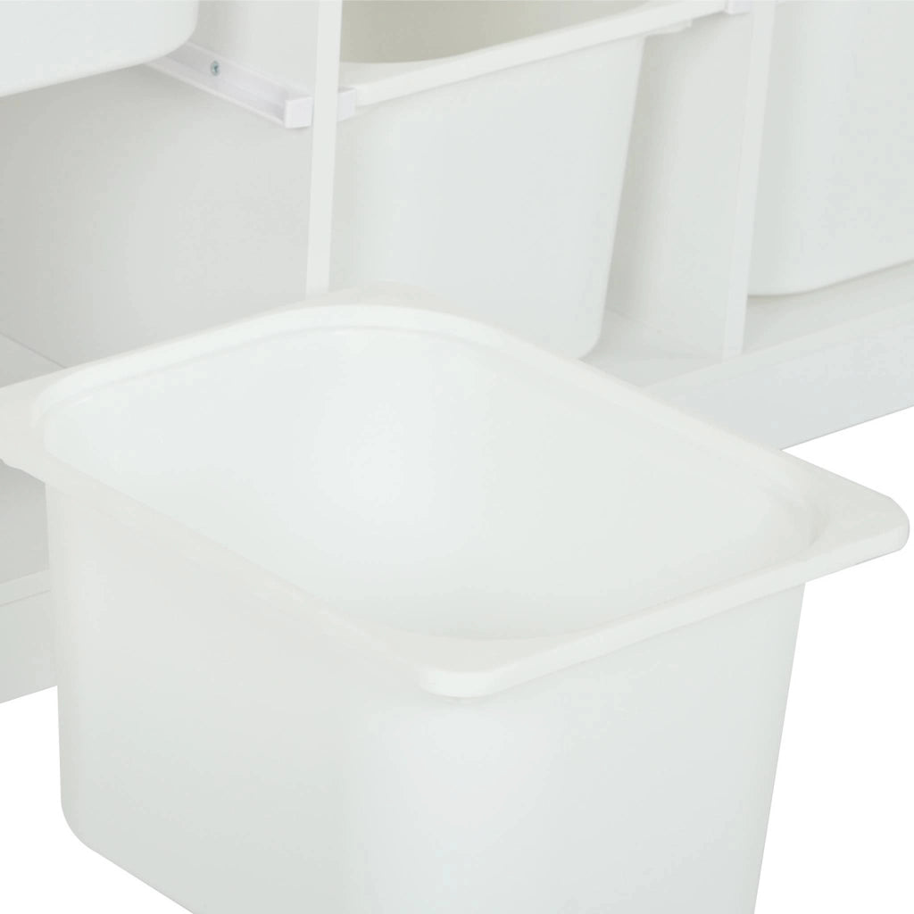 Mobile contenitore per bambini decorazione legno 6 contenitori, bianco