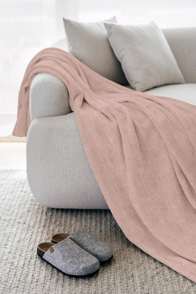 Telo Arredo Tinta Unita Made in Italy in Cotone Panama Grandfoulard Copritutto Rosa Chiaro - 1 Posto 280x170