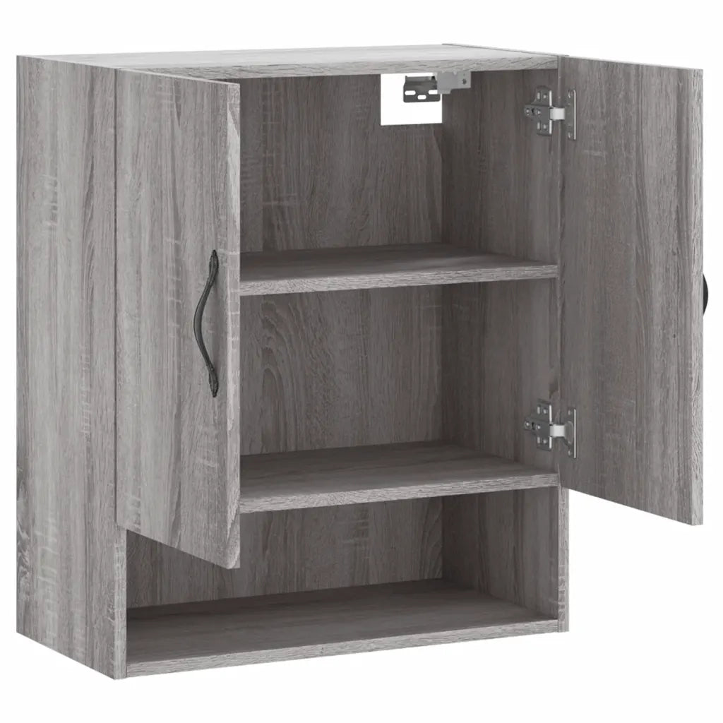 Pratico mobiletto a parete per riporre oggetti decorativi 60 x 31 x 70 cm realizzato in legno composito Sonoma grigio 02_0048764