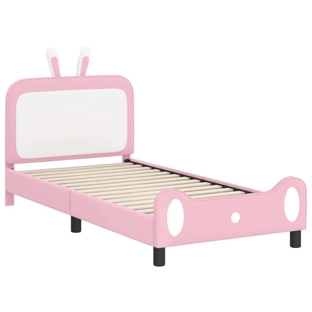 Struttura letto bambini con testata Rosa 90 x 190 cm PU