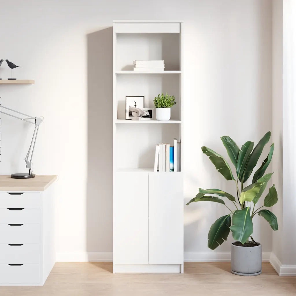 Credenza-Buffet-Armadio da cucina Bianca 50x35x180 cm in Legno Multistrato