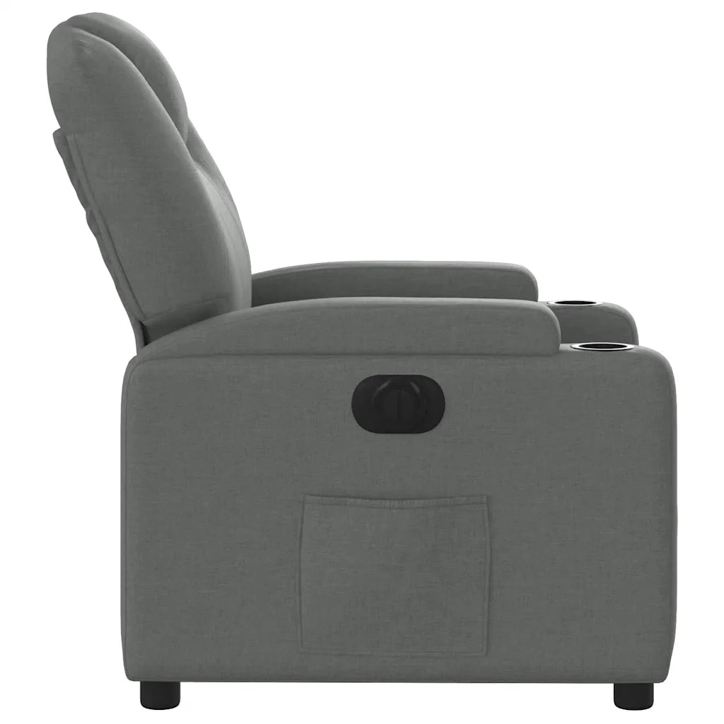 Poltrona Elettrica Reclinabile Grigio Scuro in Tessuto 3204345
