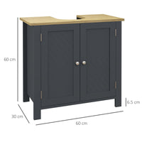 Mobile Sottolavello da Bagno 60x30x60 cm in Truciolato e MDF Grigio