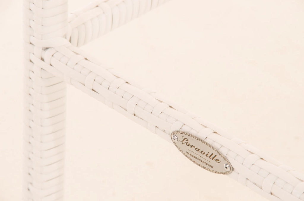 Sgabello Outdoor In Polirattan Mari bianco crema,bianco