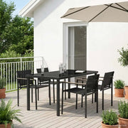 Set di Mobili da Esterno 5 pcs Nero e antracite Textilene