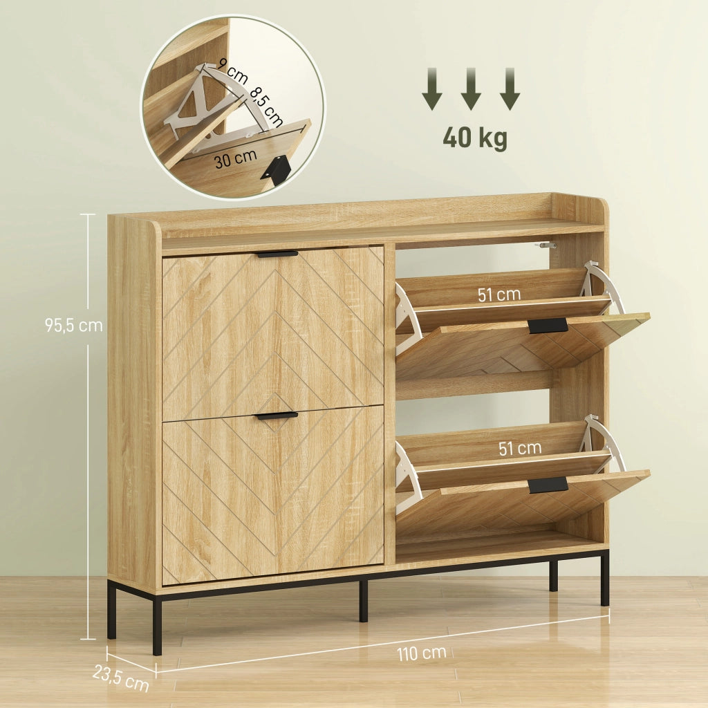 Cassettiera 4 Cassetti per Scarpe ¨C Zephmum ¨C Robe 60x40x80