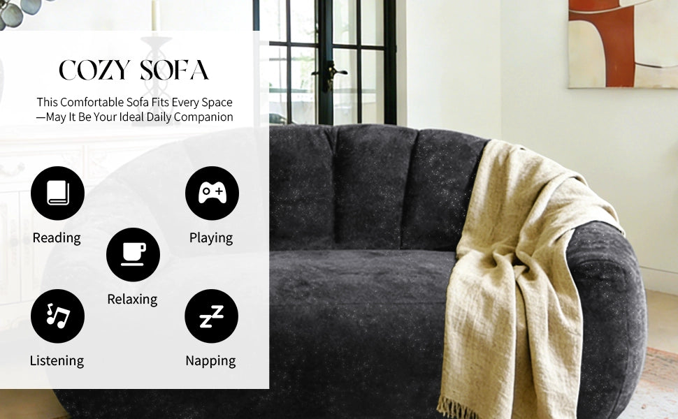 Divano Sofa con Schienale Ondulato ¨C MINIMAL ¨C Tessuto