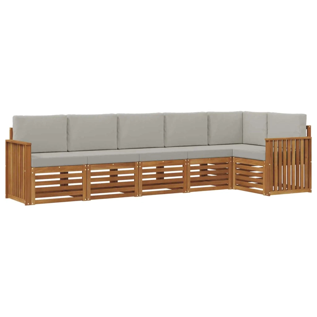 Set divano sezionale con cuscino 6 pcs Grigio Naturale e Chiaro 3374886