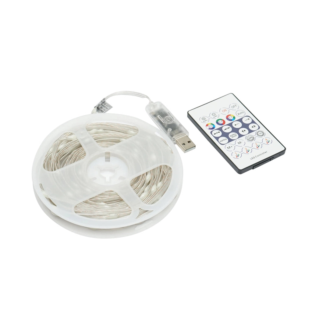 Striscia LED decorativa intelligente 2W/m 5V con telecomando, controllo musicale, bluetooth, applicazione USB, 10m RGB+IC IP68