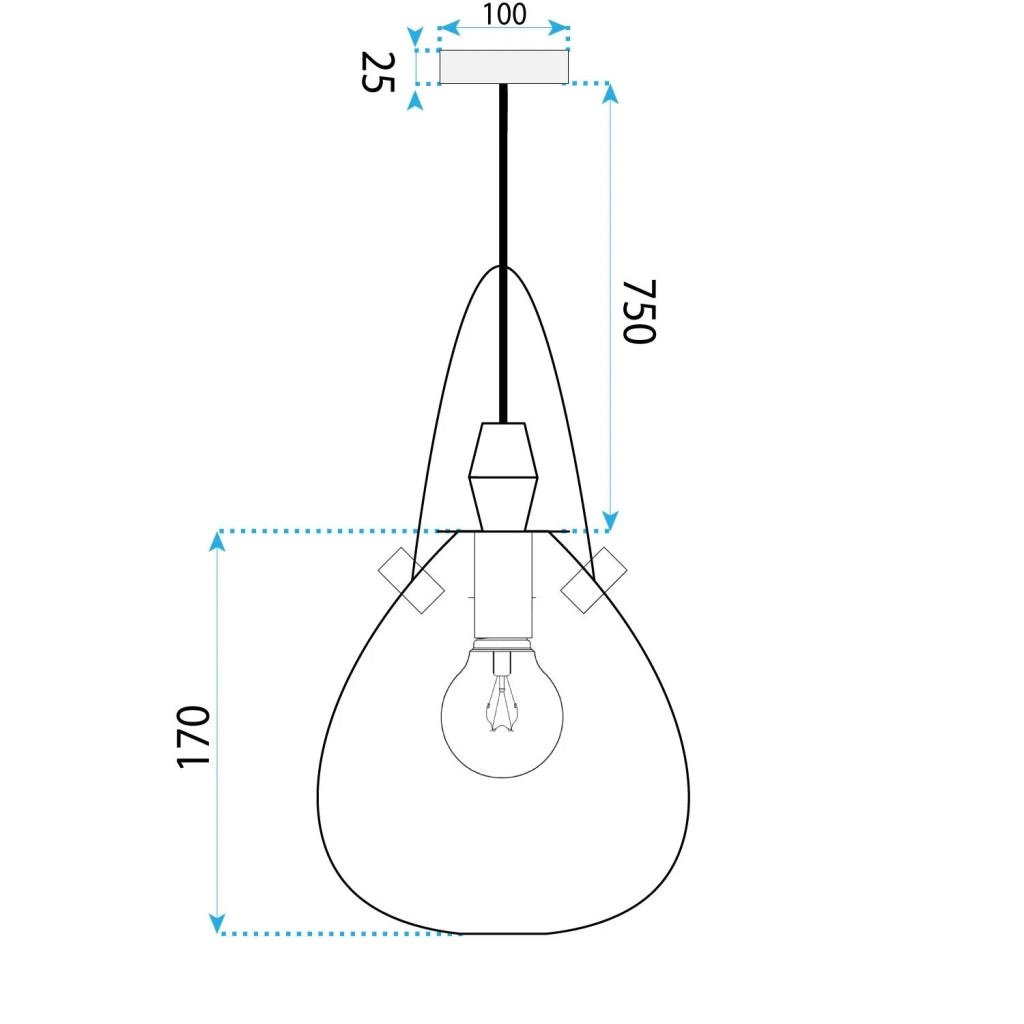 Lampada APP1774-1CP Black Grey