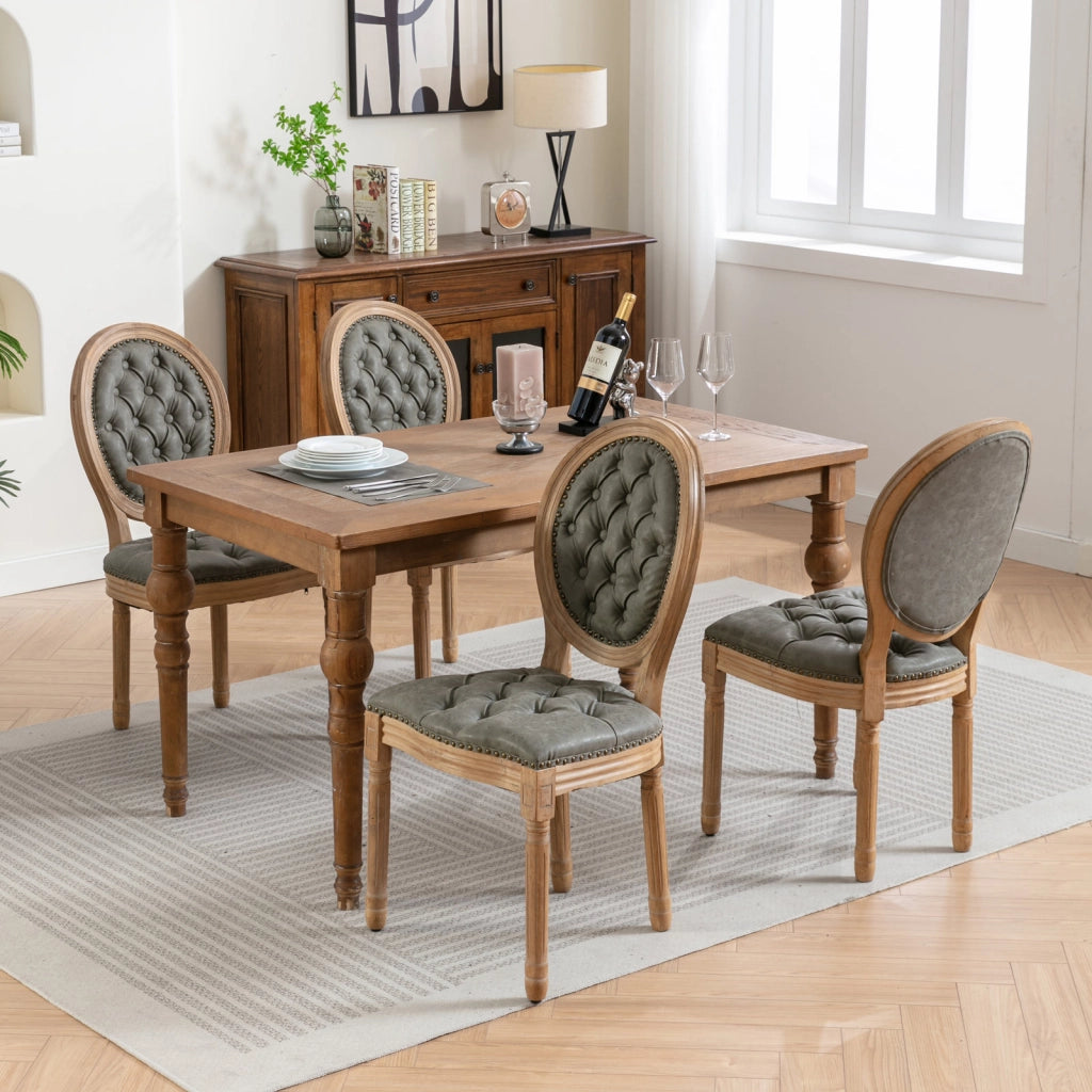 SEDIA Imbottita Schienale Ovale Set da 2 pezzi Verde Oliva PU