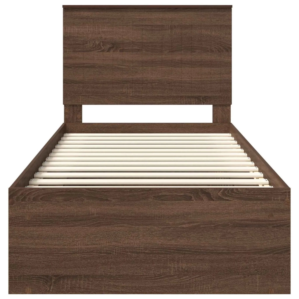 Struttura del letto Rovere Marrone 90 x 200 cm Pino massello 3411061