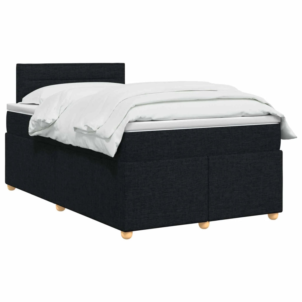 Letto box spring con materasso Nero 120 x 200 cm Tessuto 3450925