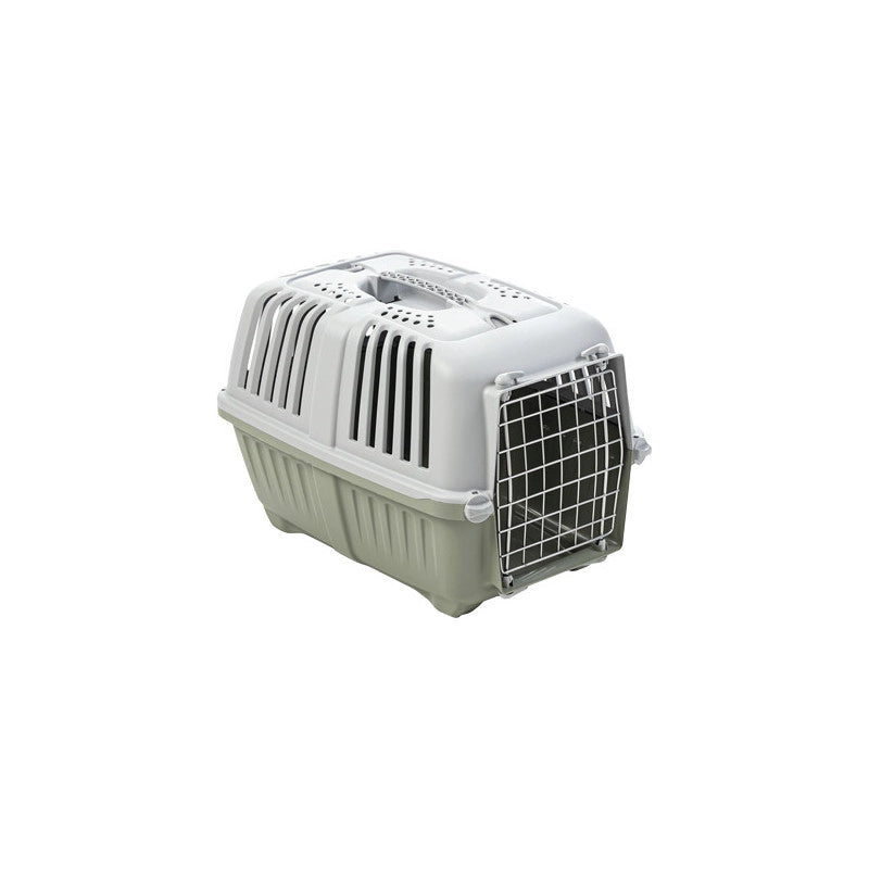 Trasportino Pratiko Metal verde 55x36x36 cm – Per cani e gatti – Viaggi sicuri e confortevoli