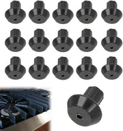 16 pezzi - Pedale per forno a gas - Pedali in gomma termoresistente - Accessori per pentola - Dado di gomma per supporto pentola - Sostituzione - Nero - Per griglia superiore del forno a gas