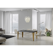 Tavolo allungabile 90x160/264 cm Flame telaio Oro - Cemento