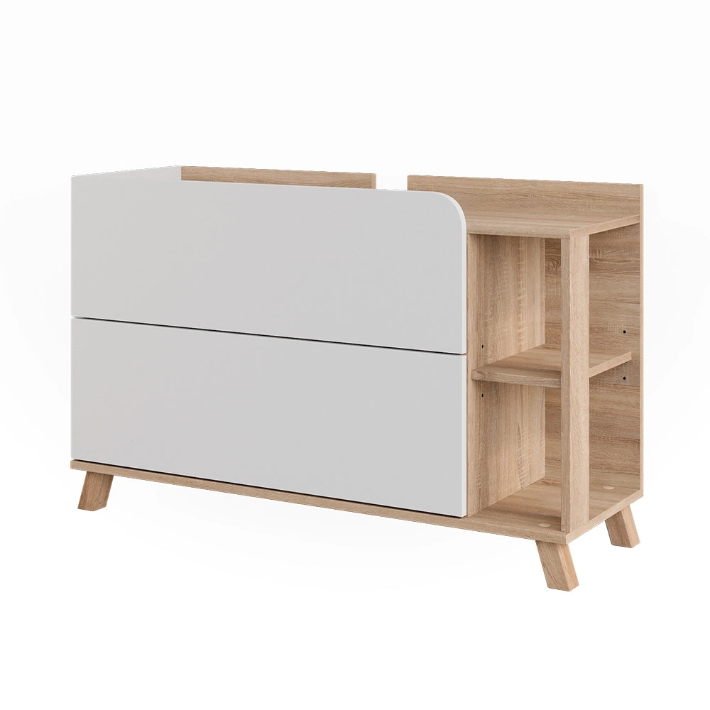 Vicco Mobiletto per lavabo Sonoma/Bianco 100 x 65 cm con 2 cassetti
