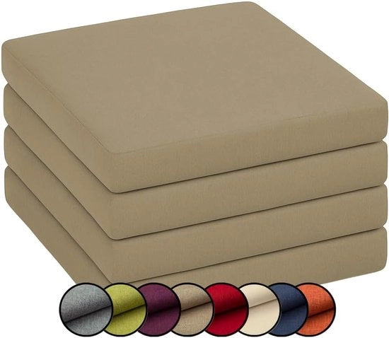 Schiacciatine per Sedie Esterne Set da 4 - 40x40x5 cm, Cappuccino - Coperture Rimovibili