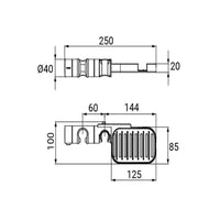 Scorrevole per colonna doccia con porta sapone e supporto doccino