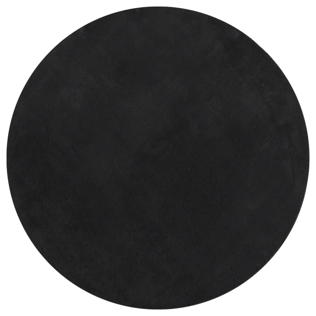Tappeto a Pelo Corto HUARTE Morbido e Lavabile Nero Ø 120 cm 375124